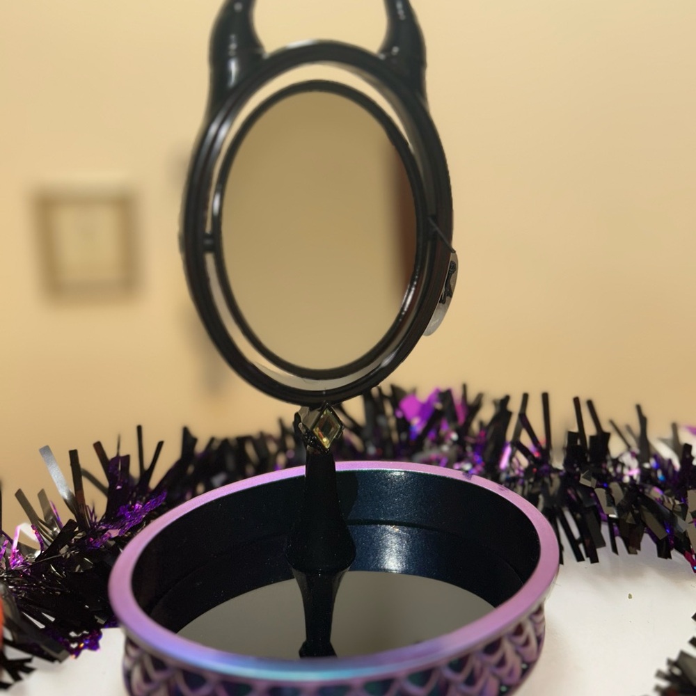 Black and Purple Maleficent Mirror Vanity Tray